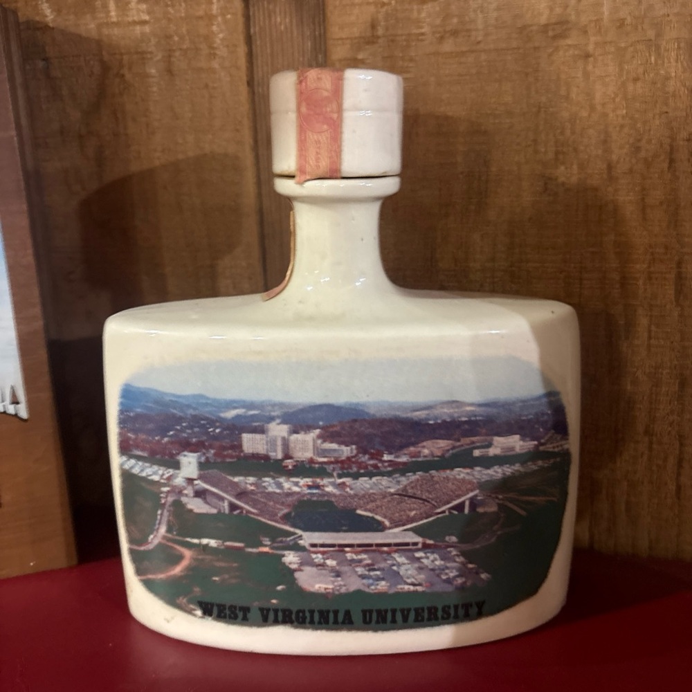 West Virginia University Ceramic Decanter